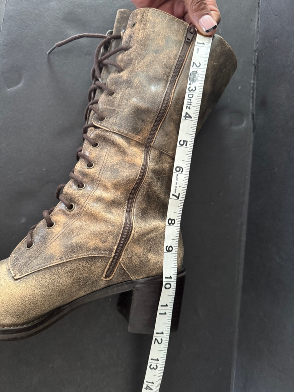 Vintage Pazzo Distressed Look Lace up Boots - Picture 16 of 17